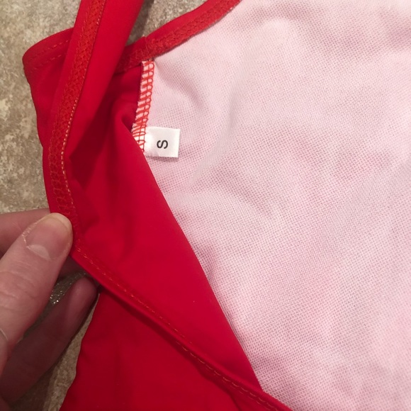 Red one piece bathing suit - Picture 4 of 4